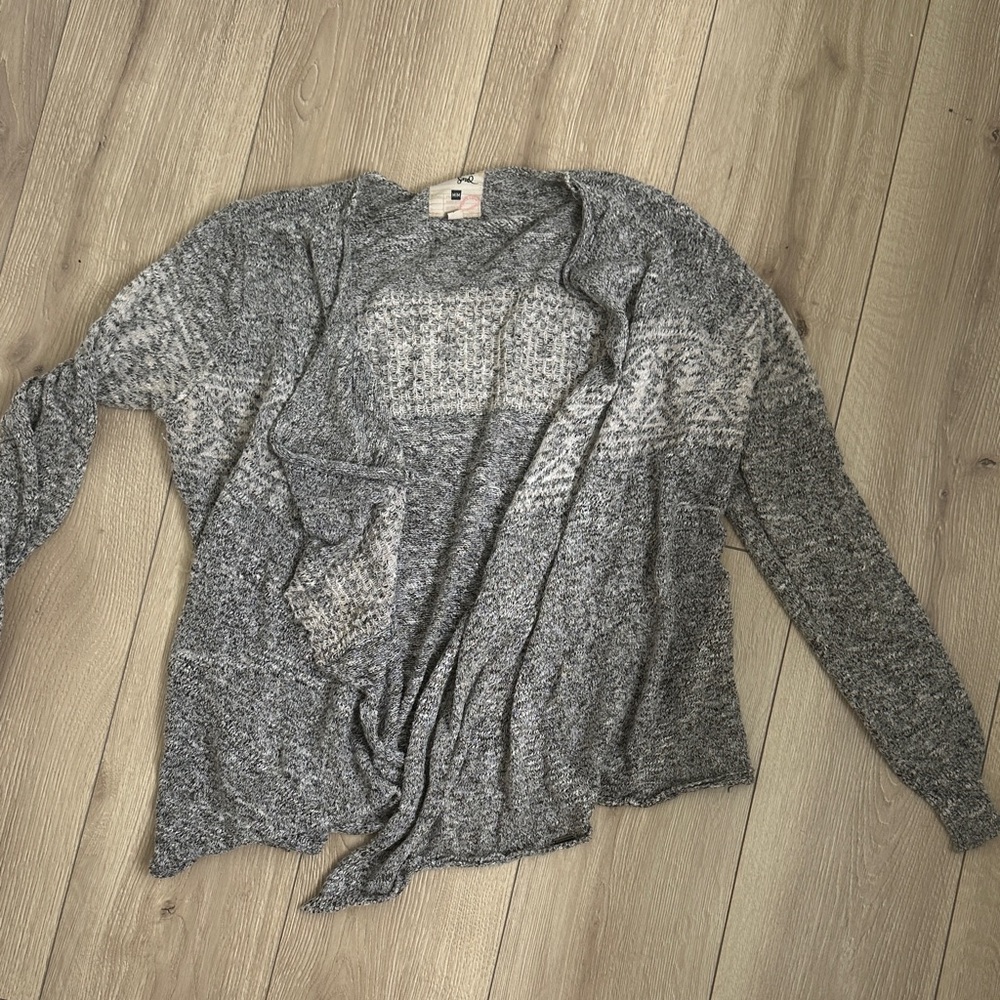 Gray Patterned Cardigan